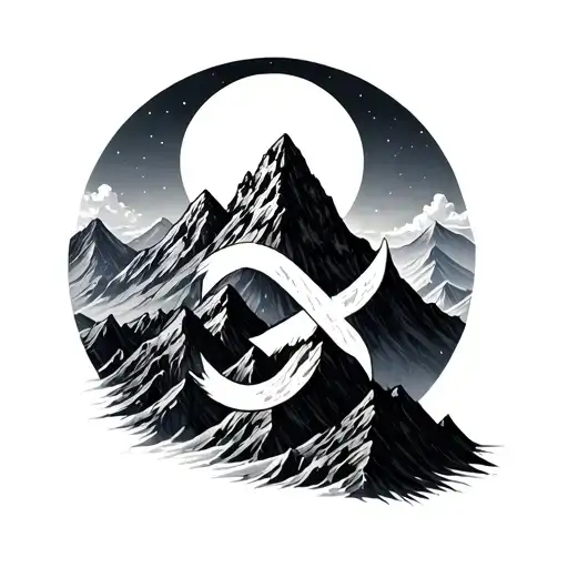Mountain With Infinite Sign In The Middle