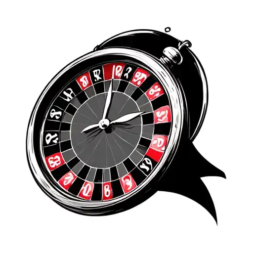 Clock With Roulette Background Winning Number 10