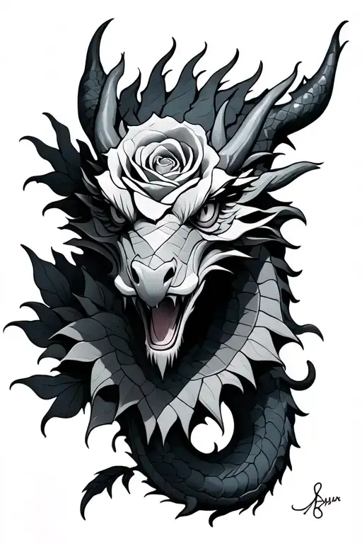 Dragon With A Rose