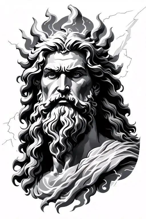 Zeus With Lightning Storm