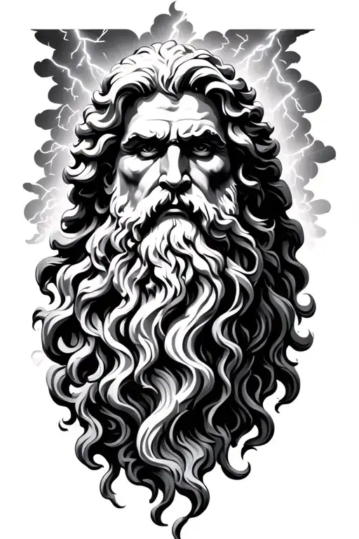 Zeus With Lightning Storm Clouds