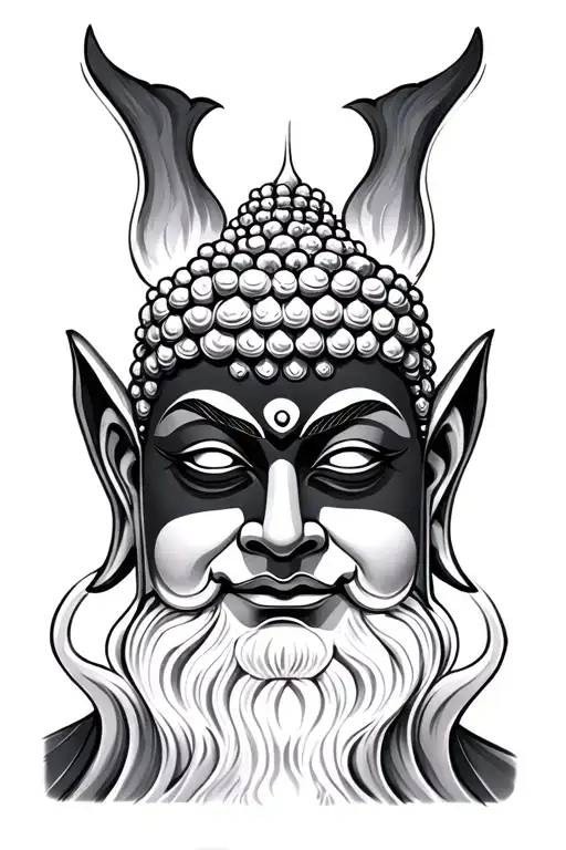 Buddha Head Cover Up Turned Into Evil Creature