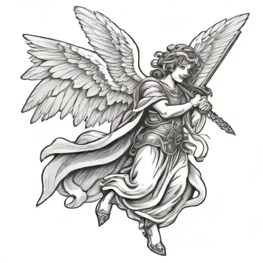 Angel With Sword Going