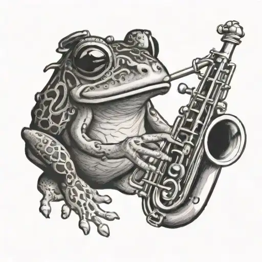 Coqui Frog Playing Trumpet
