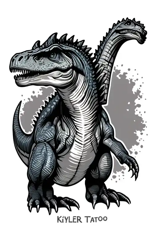A Dinosaur With The Name Kiyler In The Outline Of The Spine