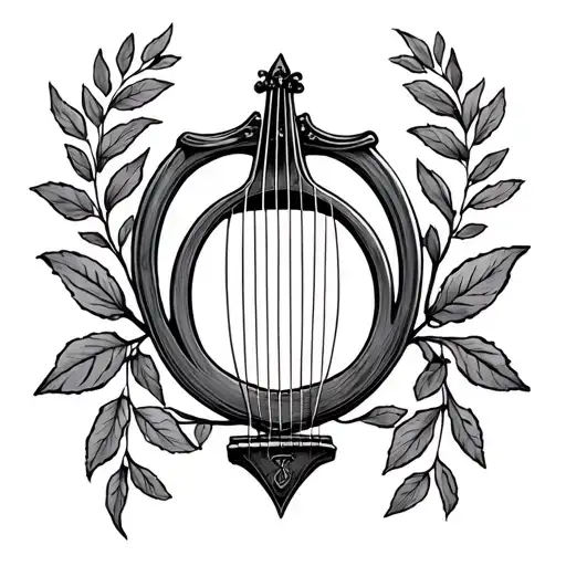 Girly Lyre With Laurel