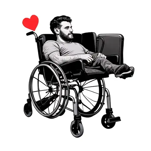 Disabled Man In Wheelchair In Love