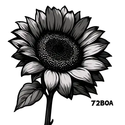 Fine Line Sunflower With 752Boa Written In The Stem