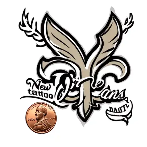 A Penny With A New Orleans Saint Logo Inside