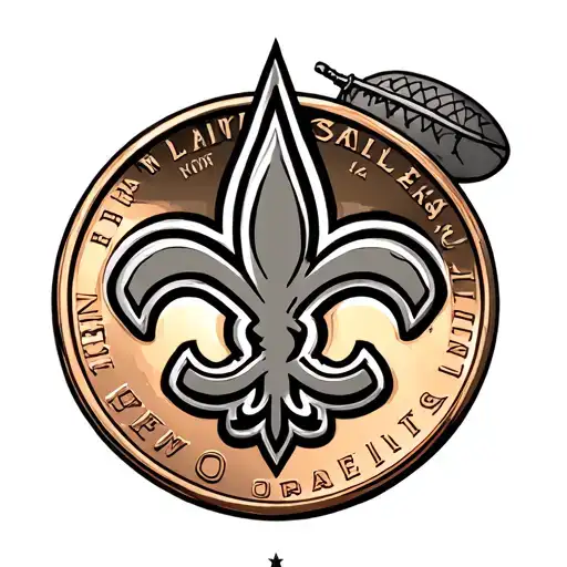 New Orleans Saints Logo Within A Penny