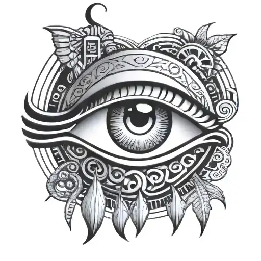 Egyptian Eye Symbol With Sun And Moon Symbol And Scorpio Sign M