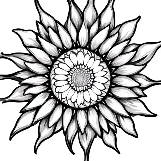 Mandala Sun Flower Fire