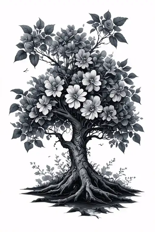 Floral Tree Growing