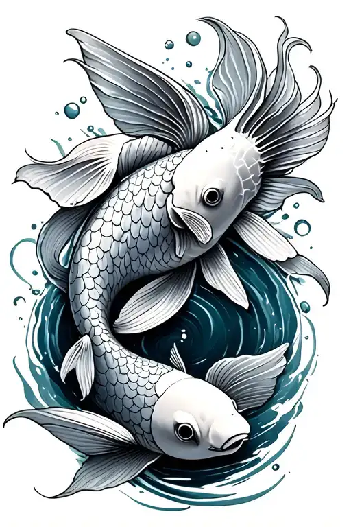 Koi Fish Swimming Gracefully