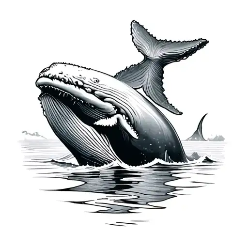 Whale Footprint On Ocean Surface Fine Lines