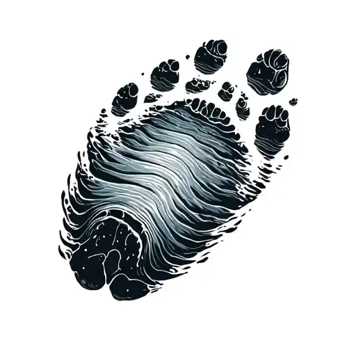 Whale Footprint On Ocean Surface