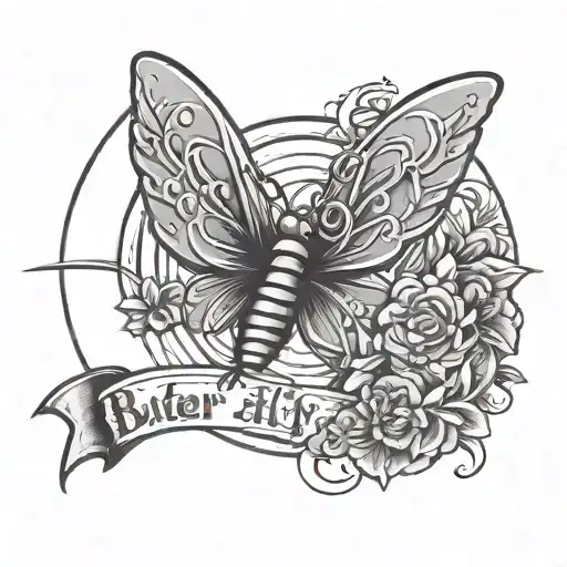 The Words Butter And Fly In A Circle And Then Add Wings After The Word Fly Or Around The Word Fly