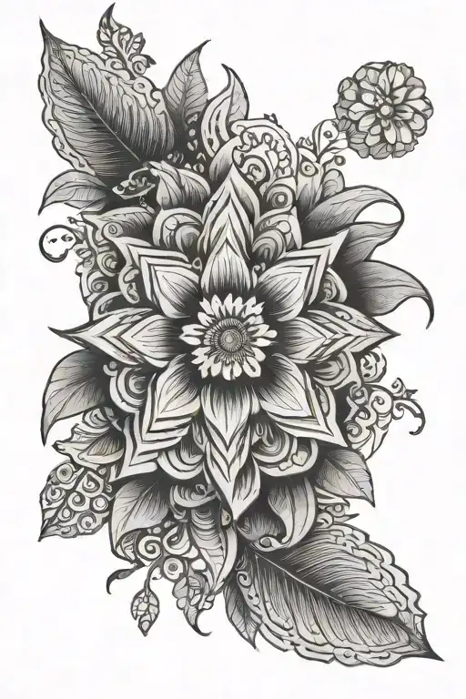 Plant Mandala Tattooed On The Arm
