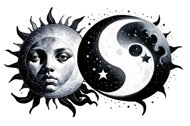 Mix Of Sun And Moon In Diff Hand