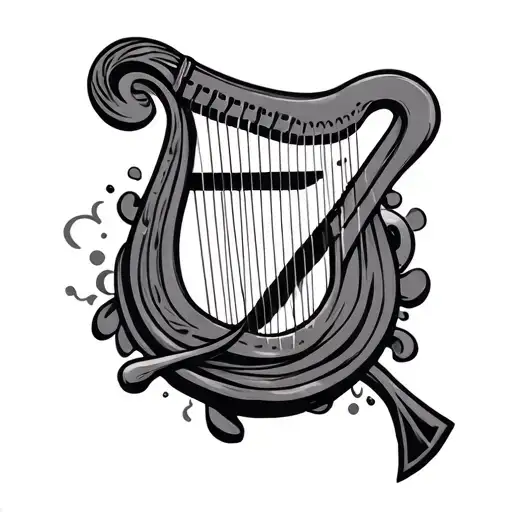 Irish Harp Symbol With Film Reel