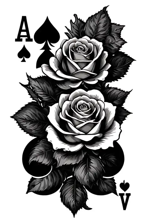 Ace Of Spades And Rose