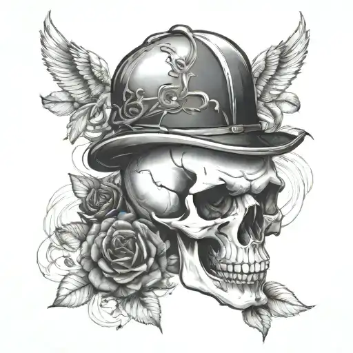 Skull And Roses Growing Inside