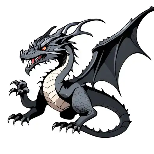 Dragon With A Thick Contour