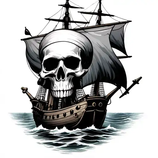 Pirate Ship Pirate Skull