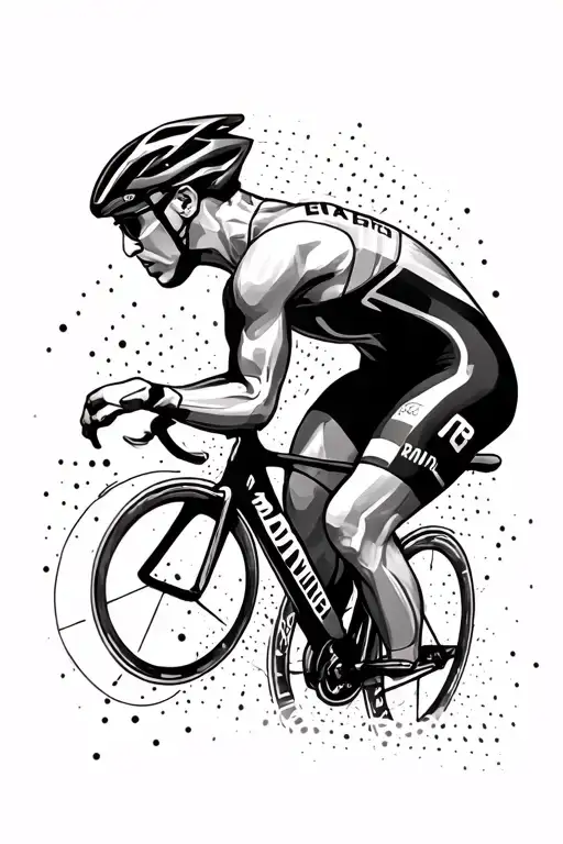 Triathlon Ironman M And Fine Lines And Dots
