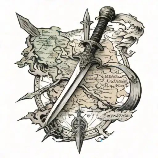 Lord Of The Rings Sword And Map