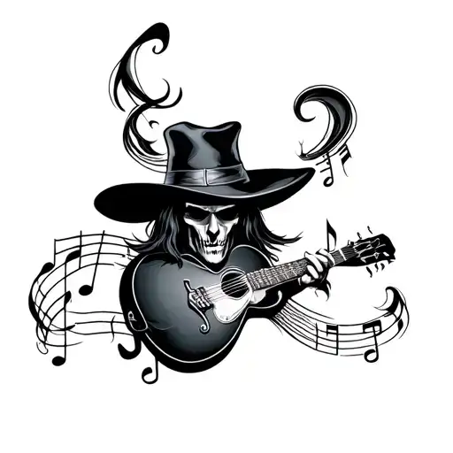 Undertaker Logo With Music Notes Swirling