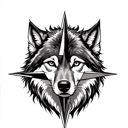 Wolf And Compass Rose