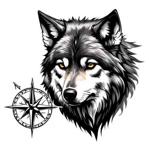 Wolf And Compass