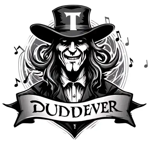 Undertaker T Logo With Music Notes Swirling