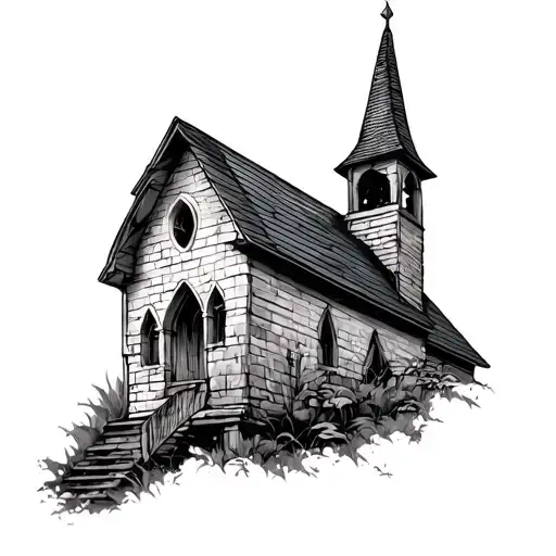 Vin Diesel Against The Background Of The Birdhouse Of The Church