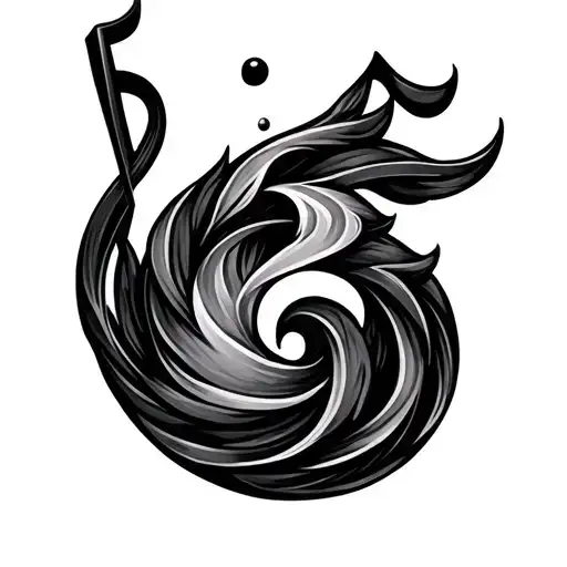 Aquarius Zodiac Sign And Musical Notes Floating