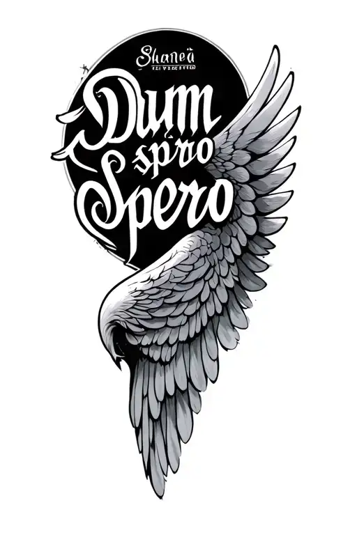 Dum Spiro Spero With One Wing Attached Written