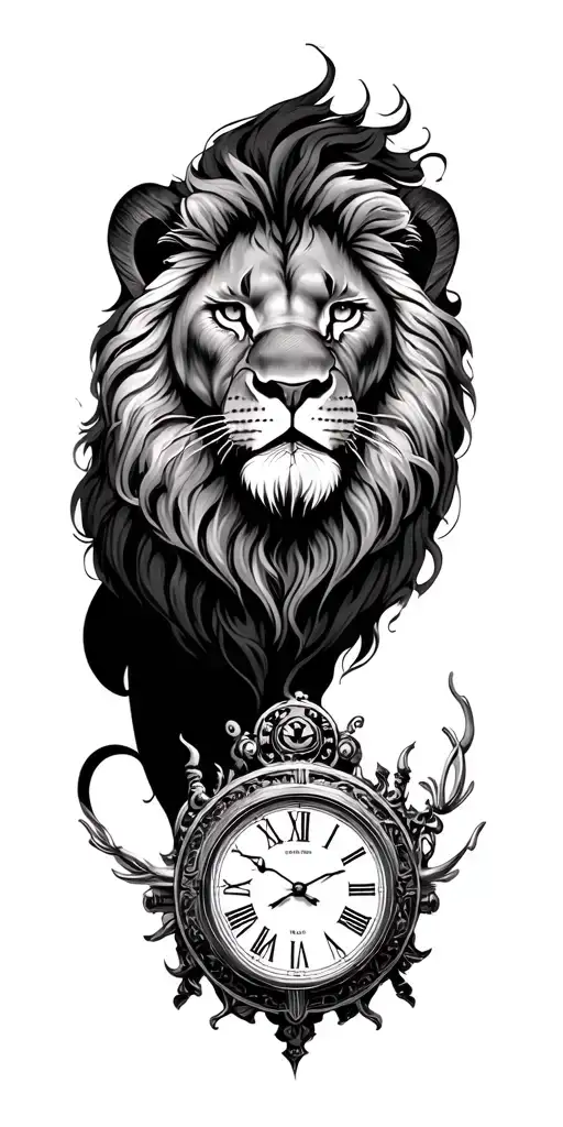 Lion And A Clock And Something Car Related