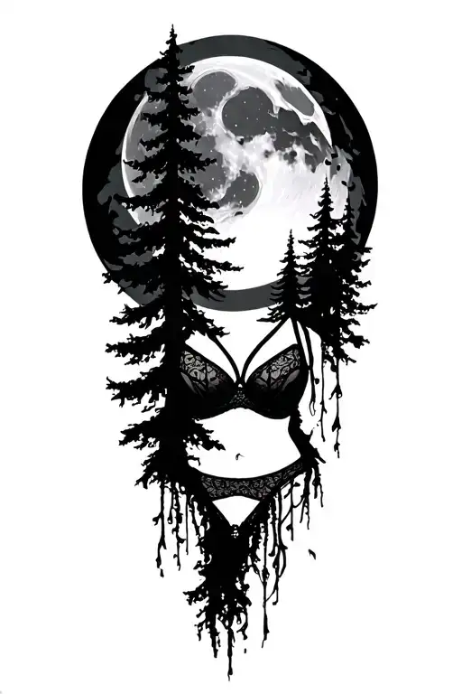Wilderness Lingerie Trees Moon