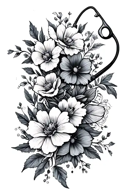 Fishing Pole And Flowers Wrapped