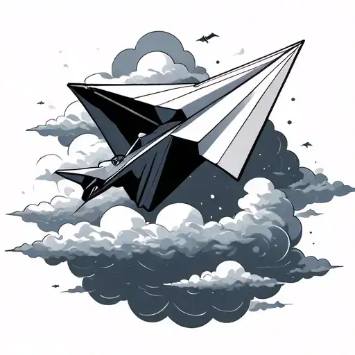 Paper Airplane Clouds Discipline