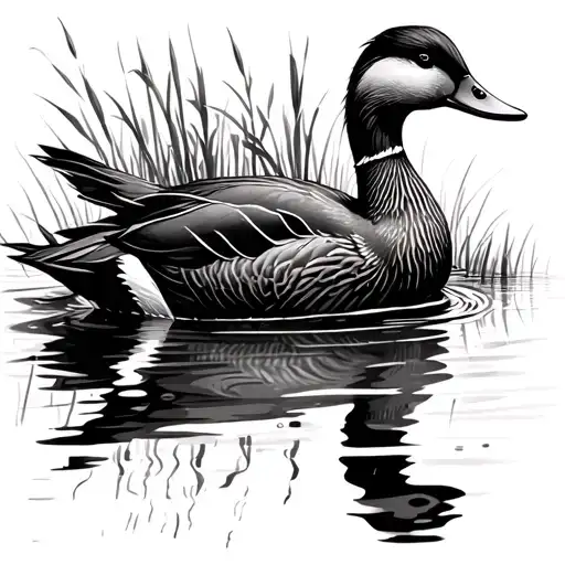 Ducking Hunting In A Marsh With Reeds Swaying