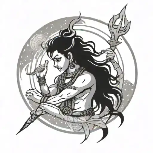 Shiv Shakti In Sanskrit With Universe Background