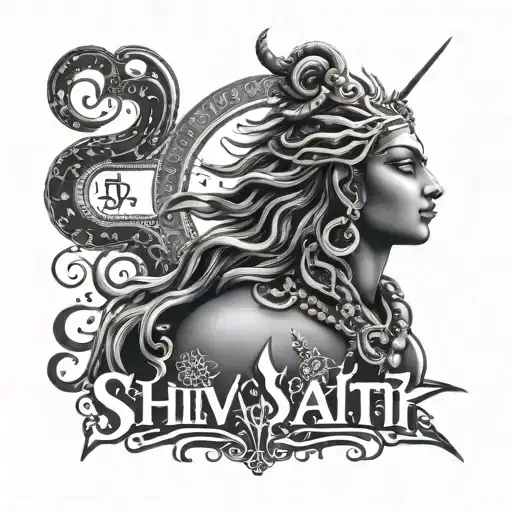 Shiv Shakti Word In Sanskrit With Universe Background