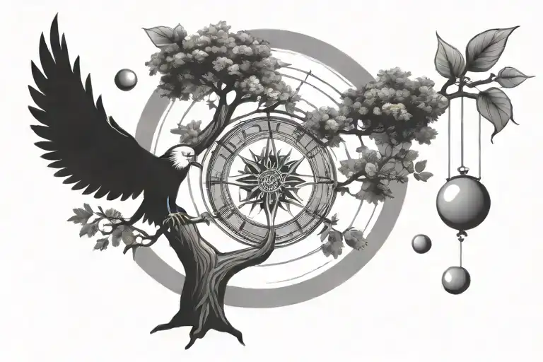 Tree Of Life With Wheel Of Fortune Tarot Card