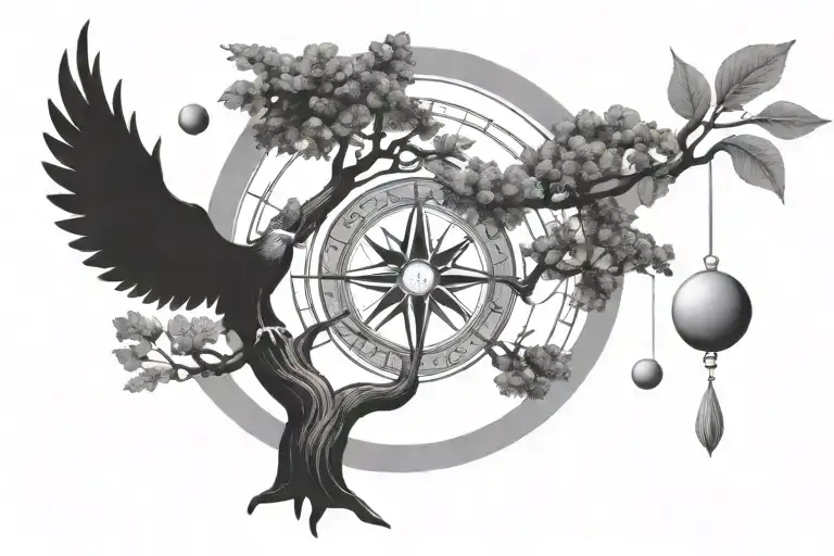 Tree Of Life With Wheel Of Fortune Tarot Card