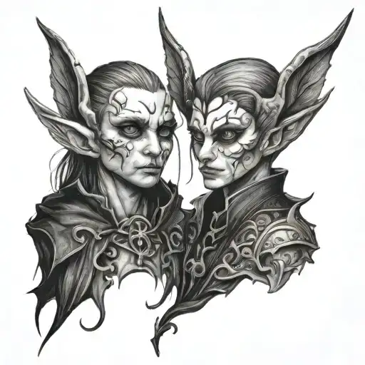 Gothic Two Headed Elf