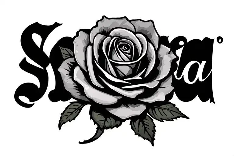 Sonia's Name With A Rose