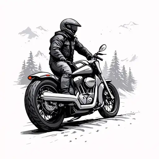 Cruiser On A Mountain Road