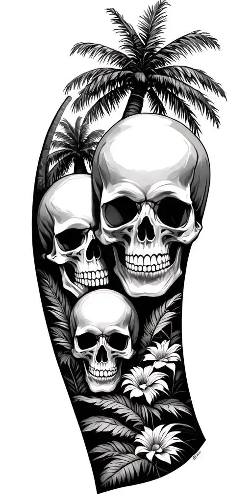 Palm Trees And Skulls And Vibe Outside